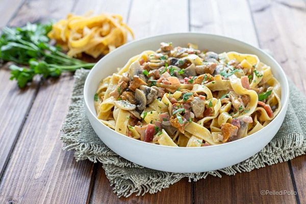 Tagliatelle with Aragonese mushrooms